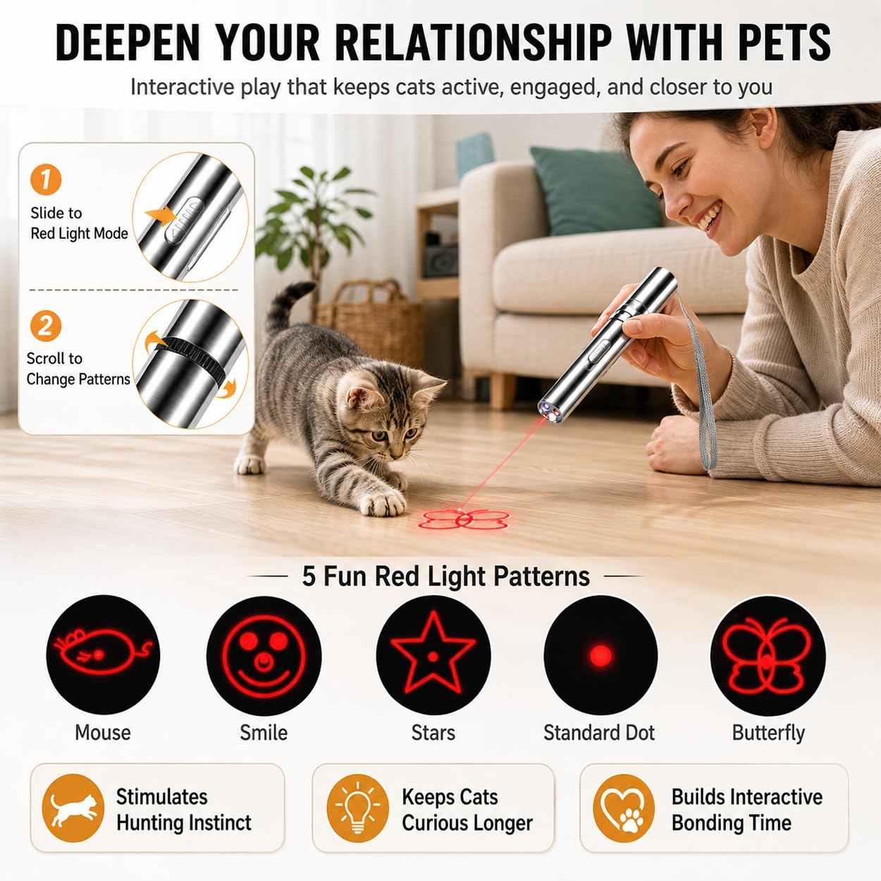 Multiple Light Modes for Puppies Senior Dogs for Training Reward Laser Infrared Pointer Cats Interactive Play Toy