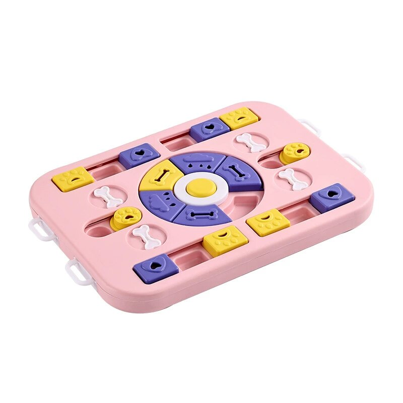 Dog Cat Pet Wooden Plastic Treat Dispenser Interactive Puzzle Toy