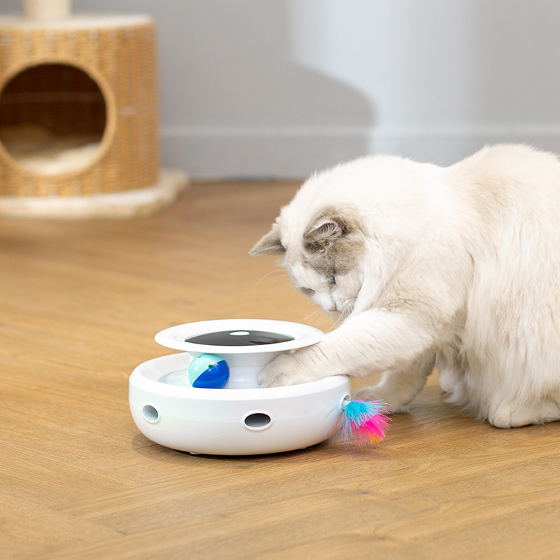 Pet Smart T60 Smart Cat Teaser Wand &amp; Ball Two-in-One Multi-Play Self-Entertainment Toy