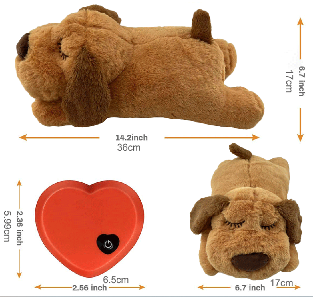 Puppy Heartbeat Toy Dog Anxiety Relief Calming Aid Stuffed Animal Behavioral Training Sleep Aid Comfort Soother Plush Dog Toys