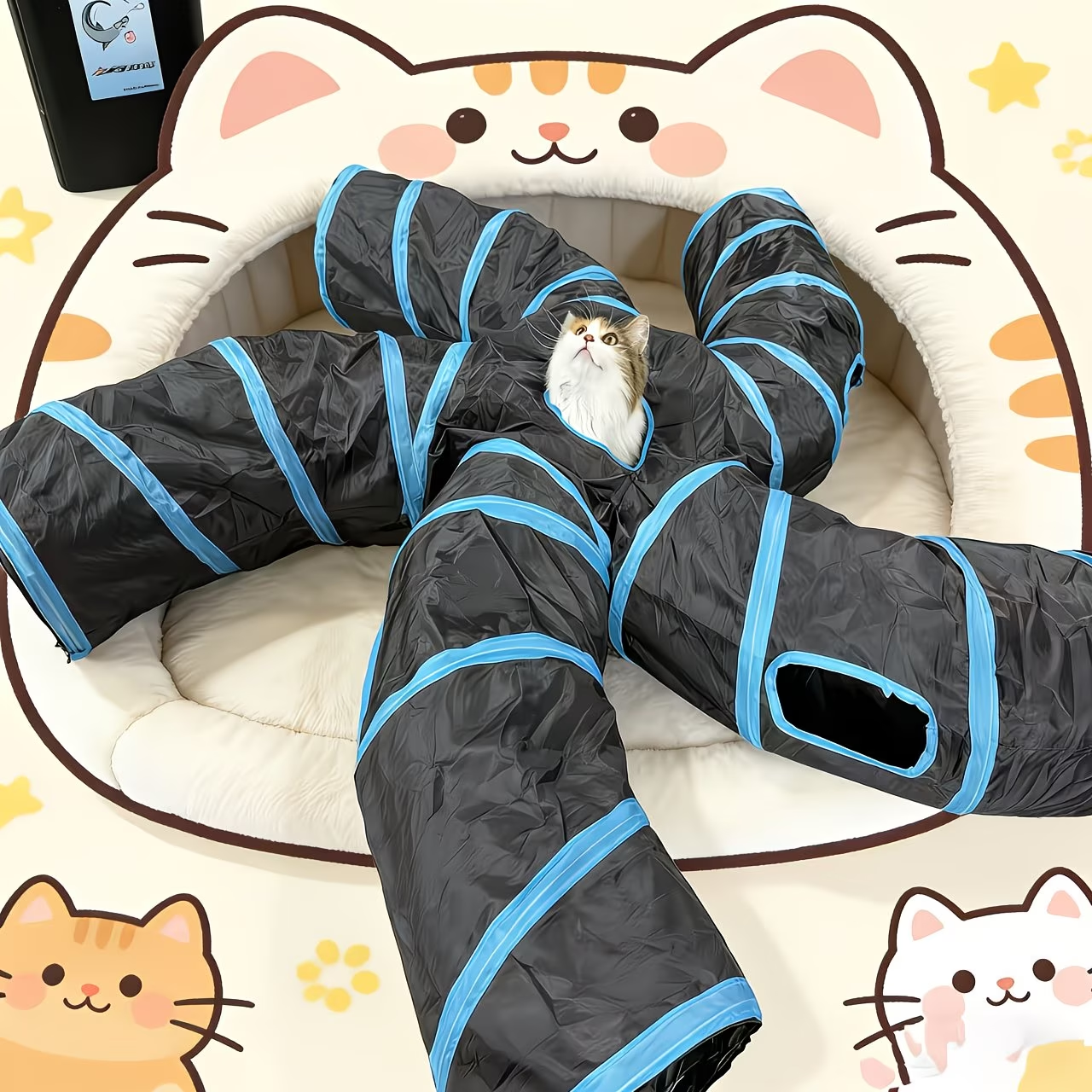 Wholesale Cat Play Tunnel Toy Rolling Ball Polyester Foldable Multi Shape Activity Tube Interactive Pet Toy