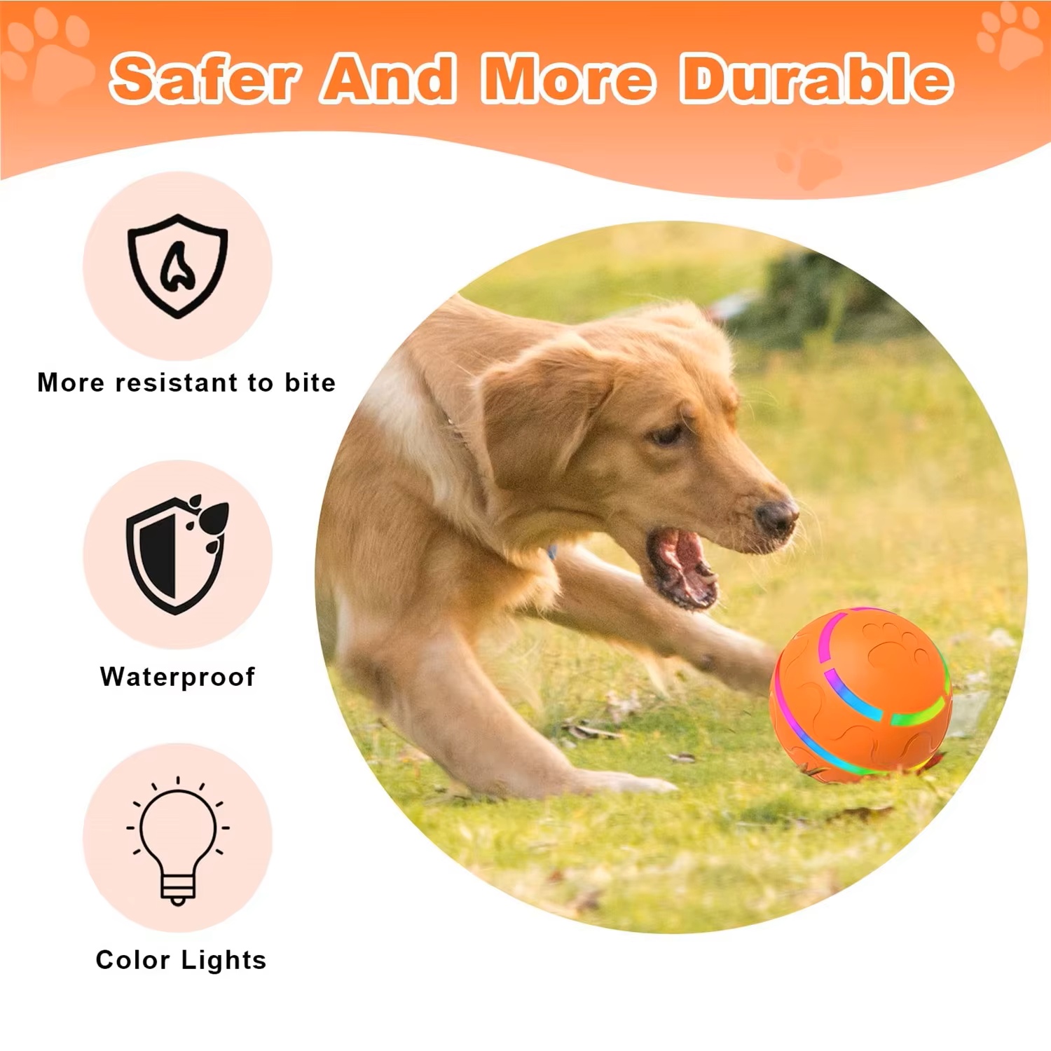 Interactive USB Charging LED Light Auto Electric Moving Remote Control Smart Cat Silicone Sport Rolling Ball Electronic