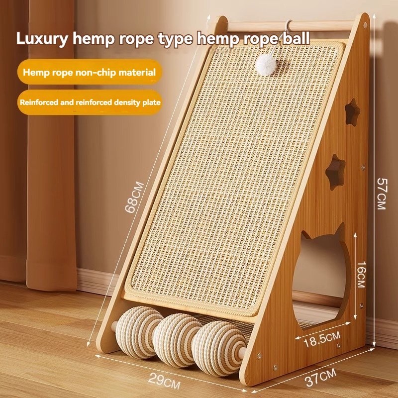 High Quality Solid Wood Cat Scratching Post And Climbing Frame Natural Sisal Material For Durability And Eco-Friendly Use