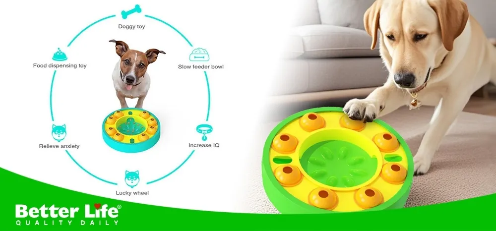 Rotatable Interactive Pet Dog Slow Feeder Puzzle Feeding Toys Animal Feeders Luxury