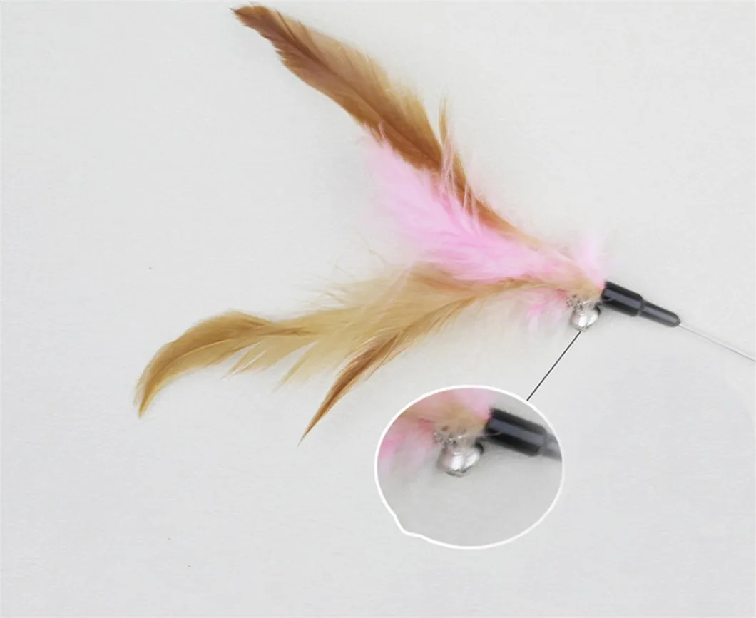 Hand Free Wire Teaser Wands Interactive Teaser Kitten Collar Cat Feather Toy