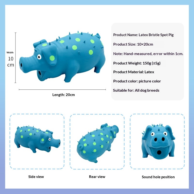 Dog Toys Vocalized Latex Spotted Pig Bite Resistant Self-Relieving Squeaky Educational Sound Toy for Large Dogs