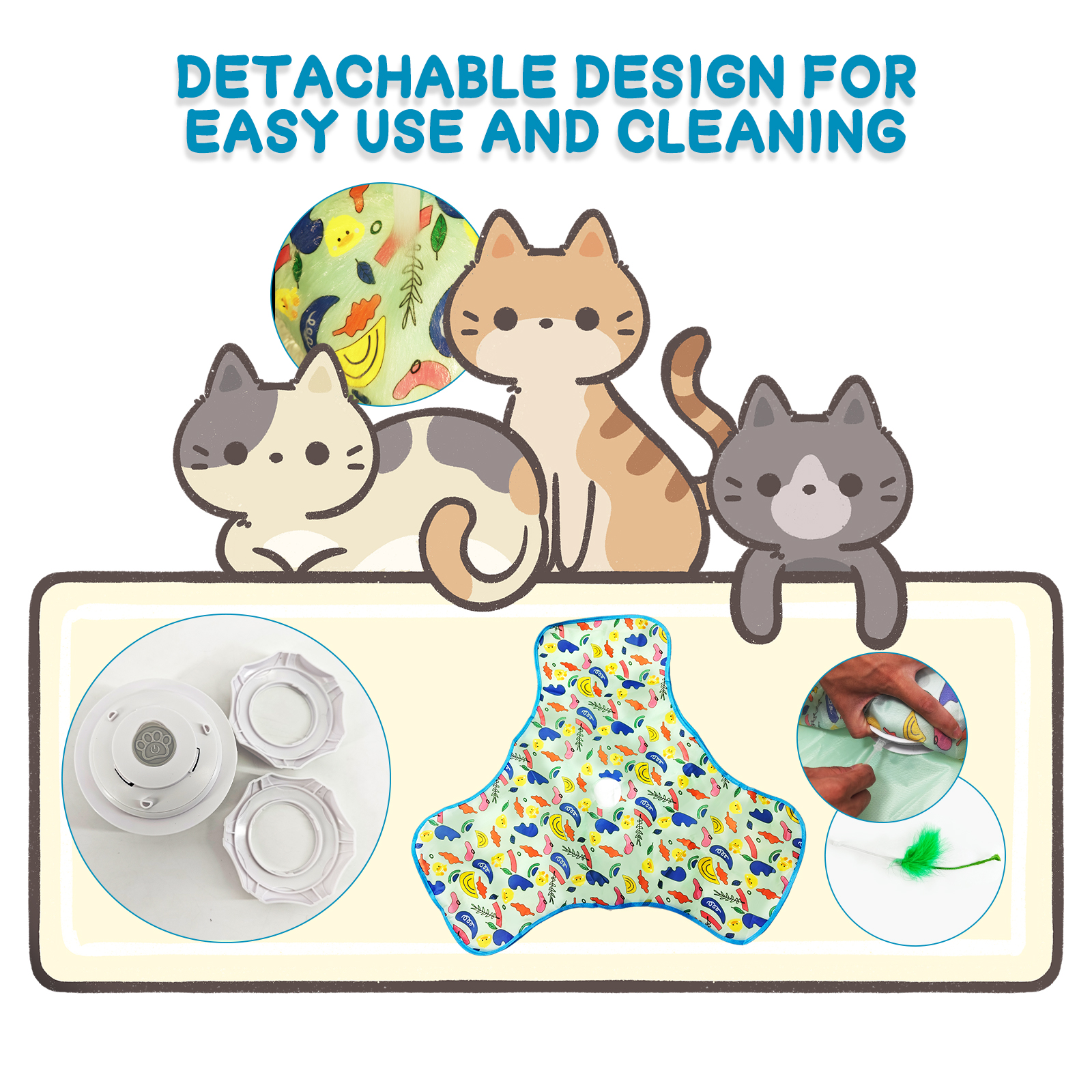 UMIONE New Custom Pet Play Mat Automatic Motion-Activated Indoor Hunting Cover Toy Bird Sound Cat Interactive Toys