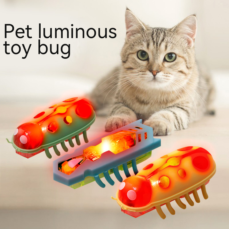 Interactive Smart Cat Toys-Durable Plastic Electric Ladybug Worm Small Indoor Electric Toy