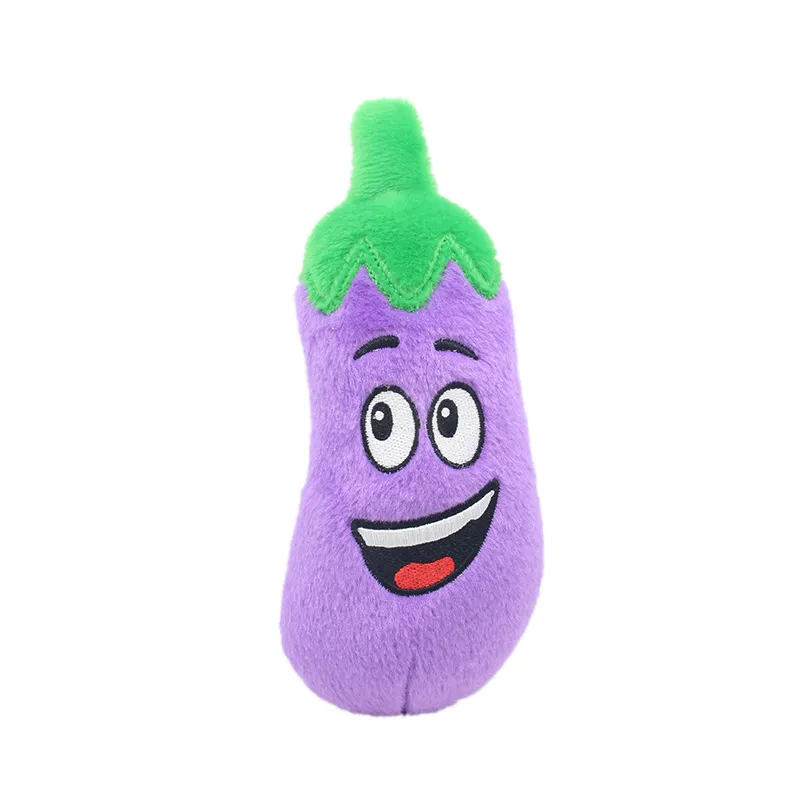 Custom Logo Pet Squeaky Toy Wholesale Plush Stuffed Fruit Vegetable Puzzle Dog Interactive Toy