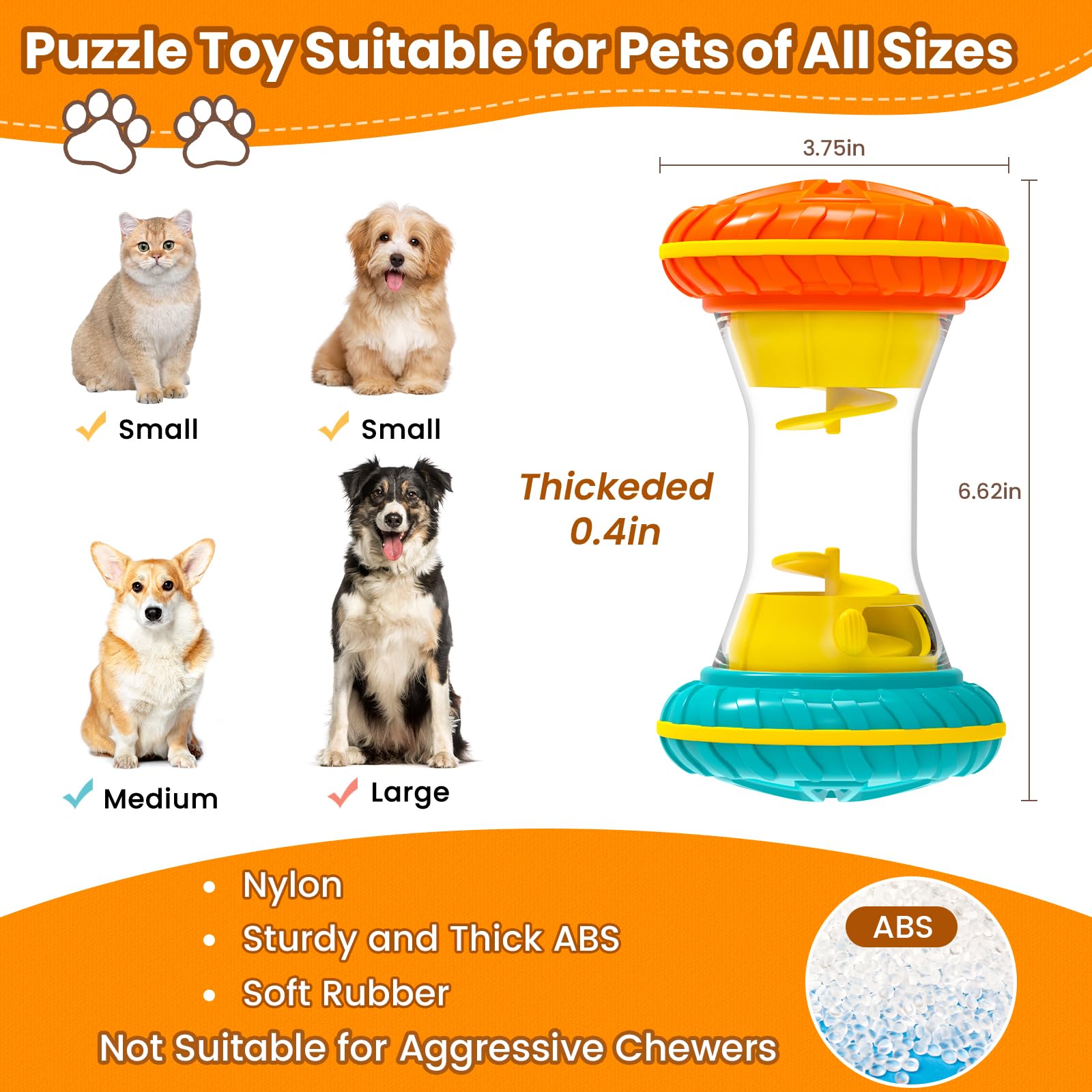 Interactive Dog Puzzle Toys For Boredom, Dogs Enrichment Toy To Keep Them Busy, Treat Dispensing Slow Feeder