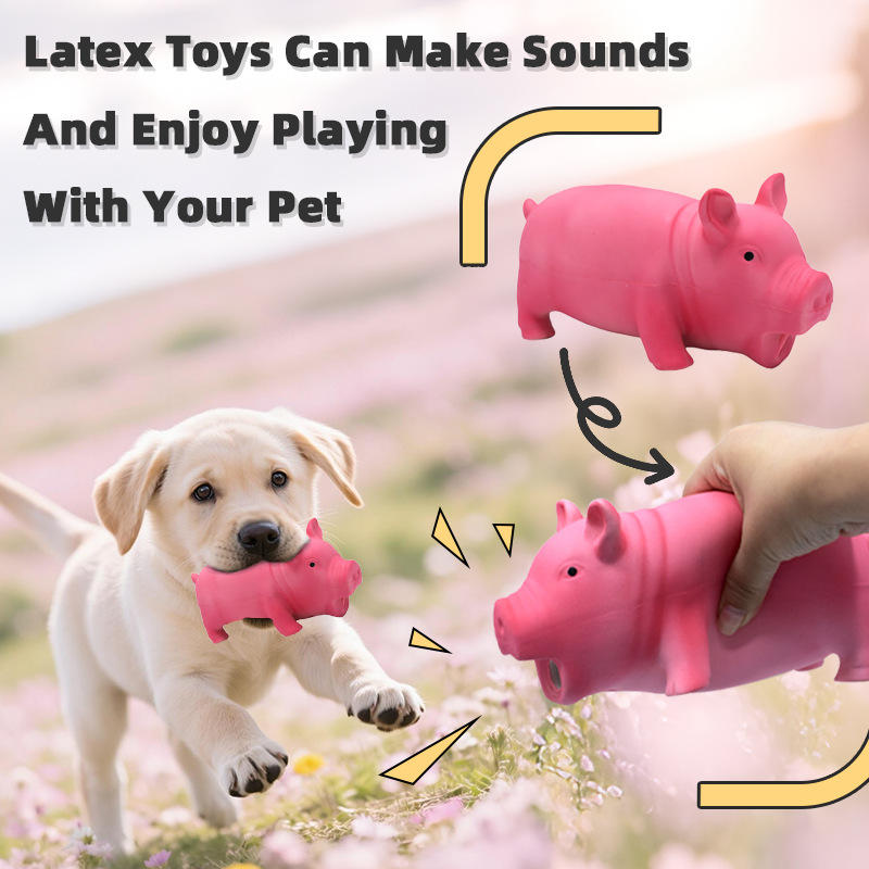 Dog Toy Squeaky Pig-shaped Toy, an Interactive Pet Chew Toy with a Squeaking Sound