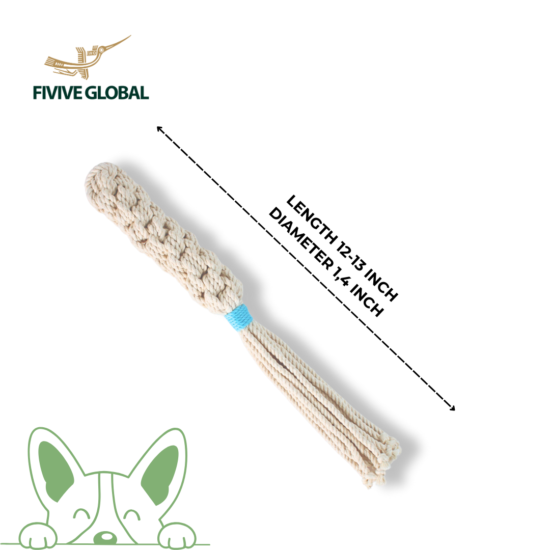 Eco-Friendly Braided Cotton Dog Toy With Tassels, Designed For Sensory Stimulation And Repetitive Tug Games, ODM