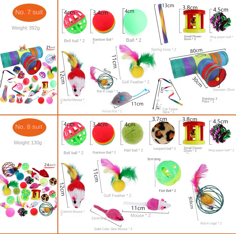 Wholesale Pet Supplies Multi Combination Interactive Toys cat Accessories Pet cat Toys