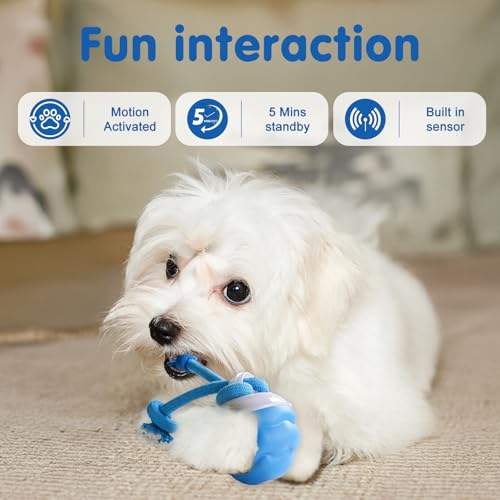 Smart Interactive Dog Toy Ball Rechargeable Motion Activated Pet Toy with Sound and LED Lights