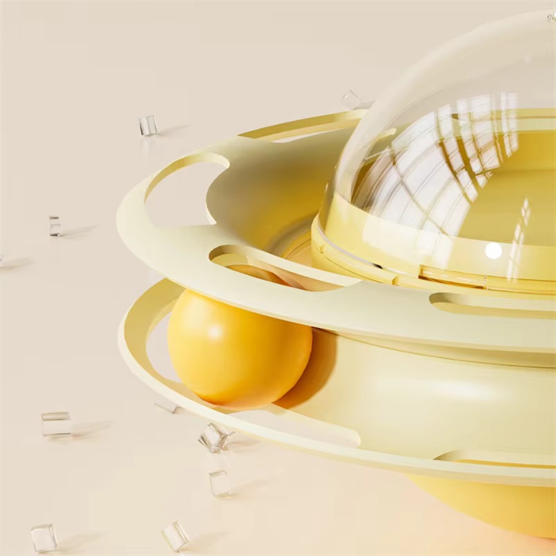 Factory Price Multifunctional Pet Rolling Tumbler Playing Disc Feather Active Cat Interactive Toy for Pets