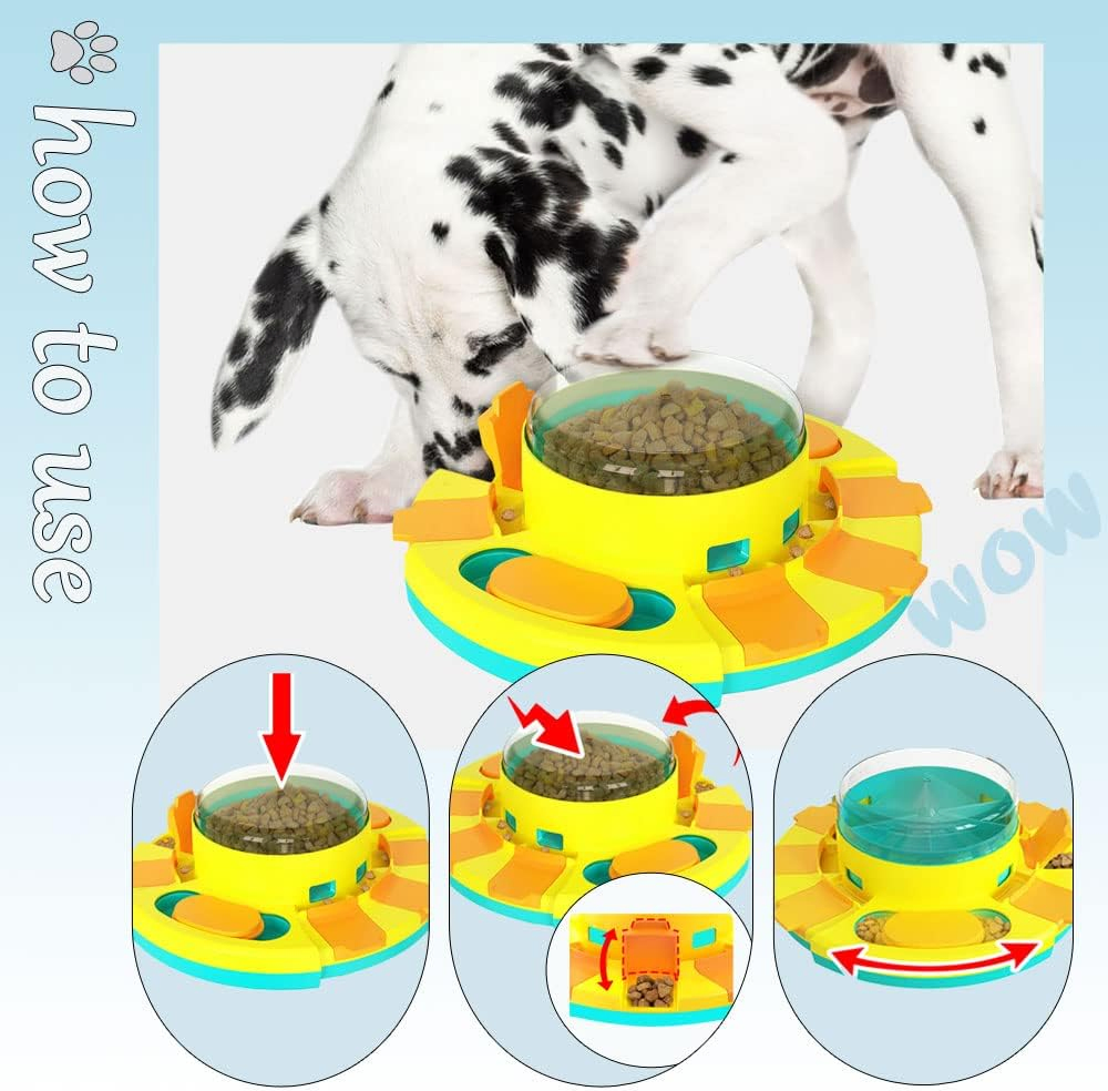 Rotatable Interactive Pet Dog Slow Feeder Puzzle Feeding Toys Animal Feeders Luxury