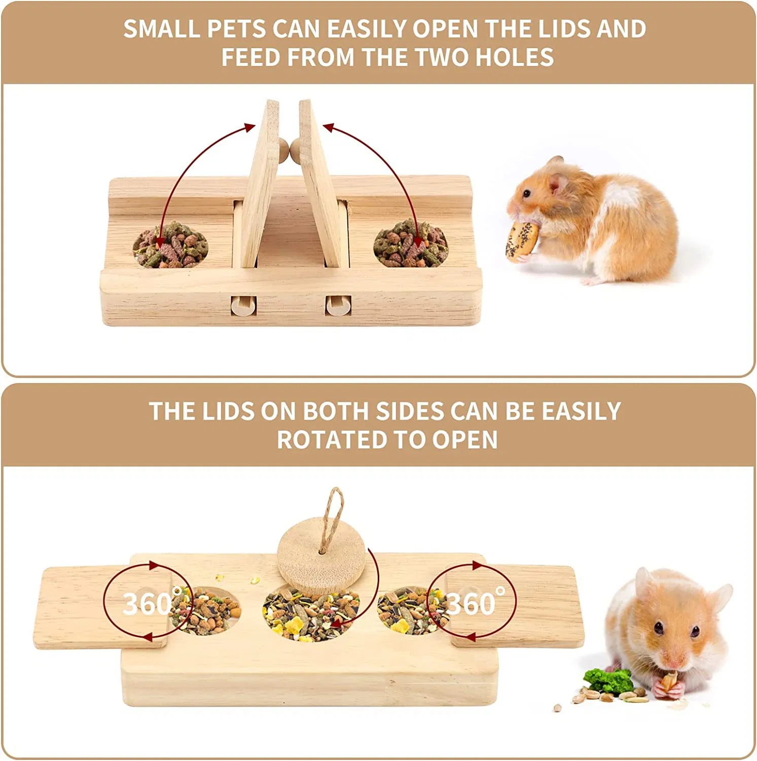 Wooden Rodent Small Pet Interactive Hide Puzzle Toy