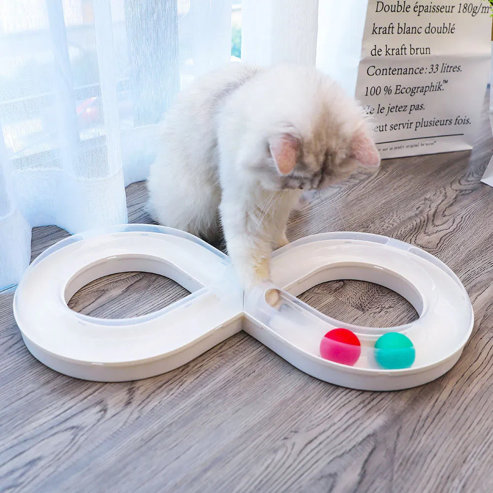 Fun Puzzle Interactive Pet Cat Toy Tunnel Play Cat Tracks Toy with Track Ball