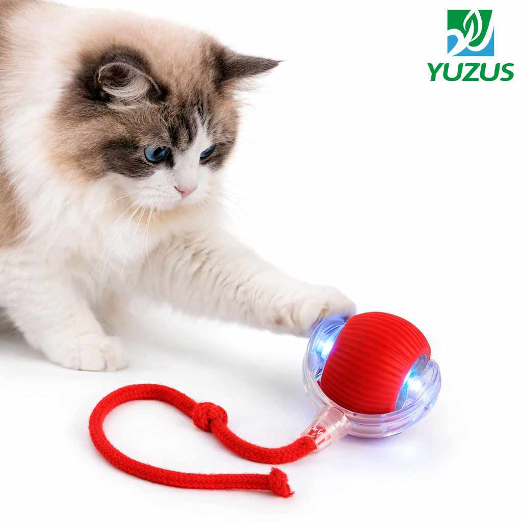 Rechargeable Electric Rolling Cat Ball Interactive Tap To Wake Obstacle Avoidance Indoor Pet Toy