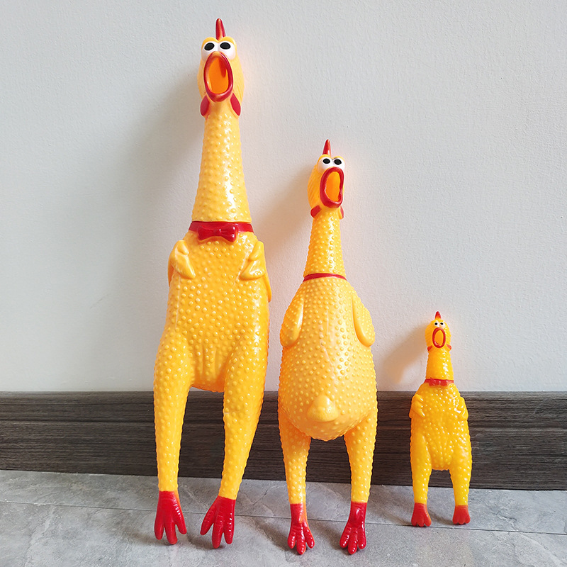 Screaming Chicken Battle Style Squeaking Sound-Making Stress-Relief Vinyl Plastic Pet Dog Toy Zhejiang Wholesale