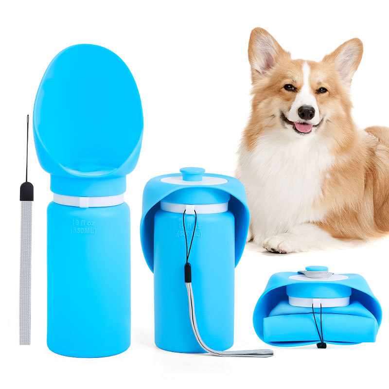 Portable Silicone Pet Water Dispenser Solid Design Dog Walking Cup Outdoor Water Bottle Supplies For Drinking Water Food For
