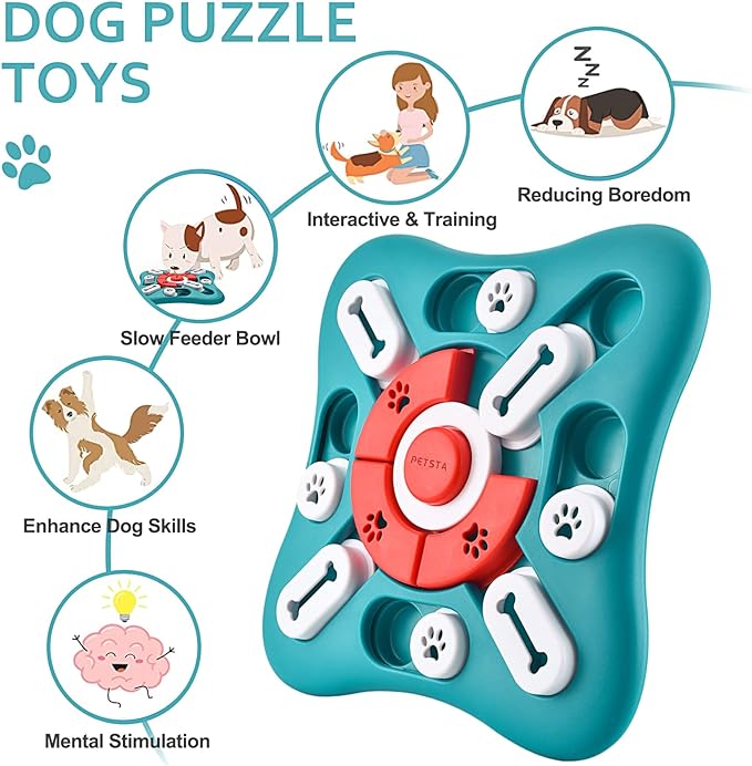 Treat Dispensing Dog Enrichment Toys IQ Training Brain Stimulation Interactive Mentally Stimulating Toys for Puppies Cats Dogs