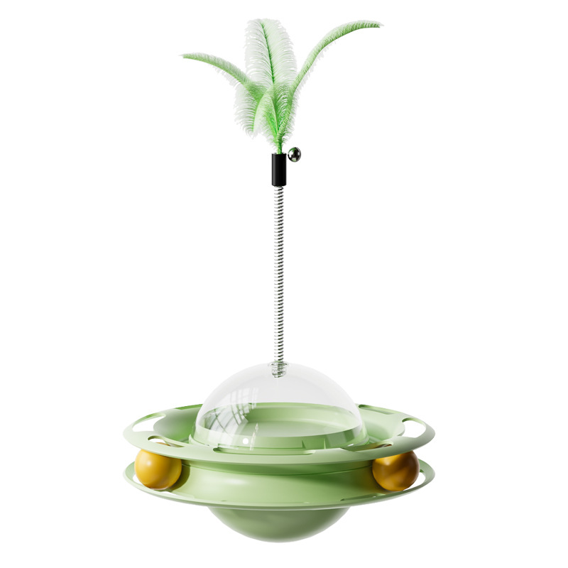 Factory Price Multifunctional Pet Rolling Tumbler Playing Disc Feather Active Cat Interactive Toy for Pets