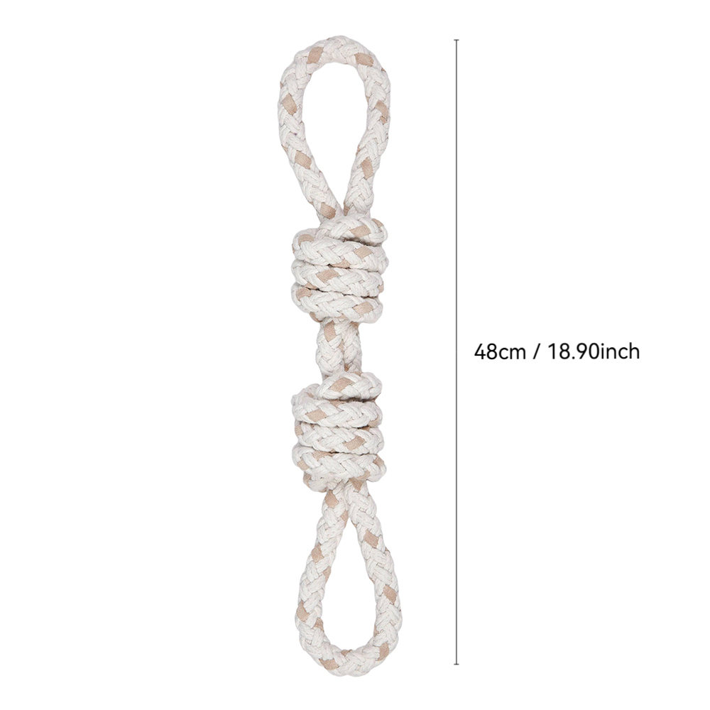 Eco-Friendly Braided Suede Fabric Cotton Rope Big Two Knots Dog Toy Pet Chew Toy for Interactive Training and Playing