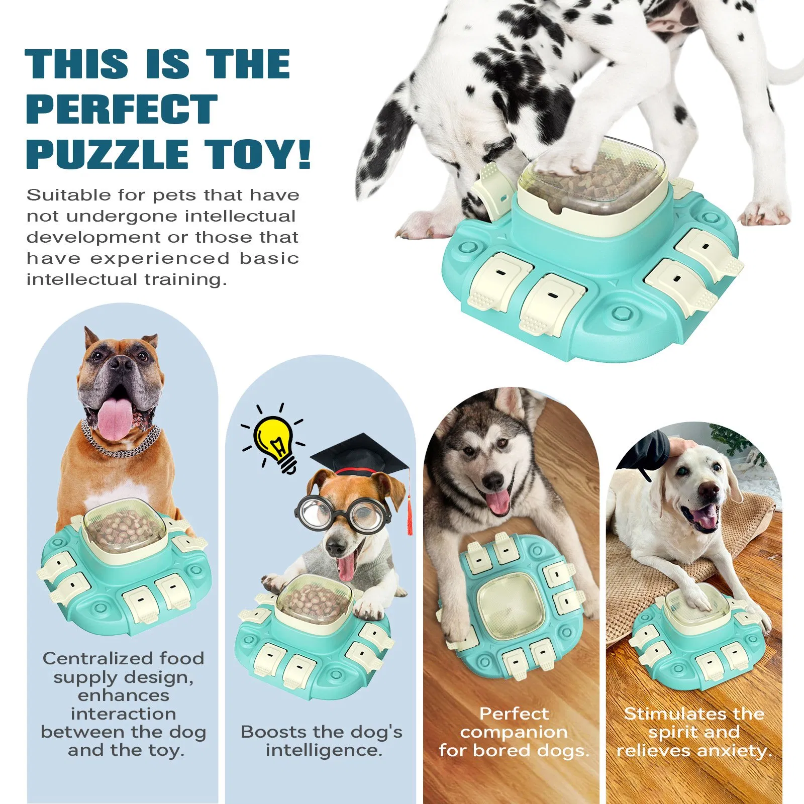 Interactive Waterproof Pet Product Toys Fun Puzzle Design in Three Colors