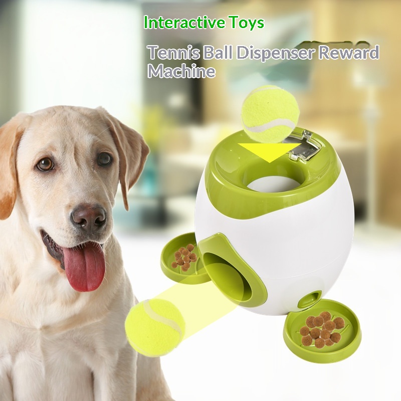 Cross-border MJ55 Dog Chew Toy Interactive Training Reward Machine with Food Leakage and Tennis Ball Feeder &amp; Throwing Function