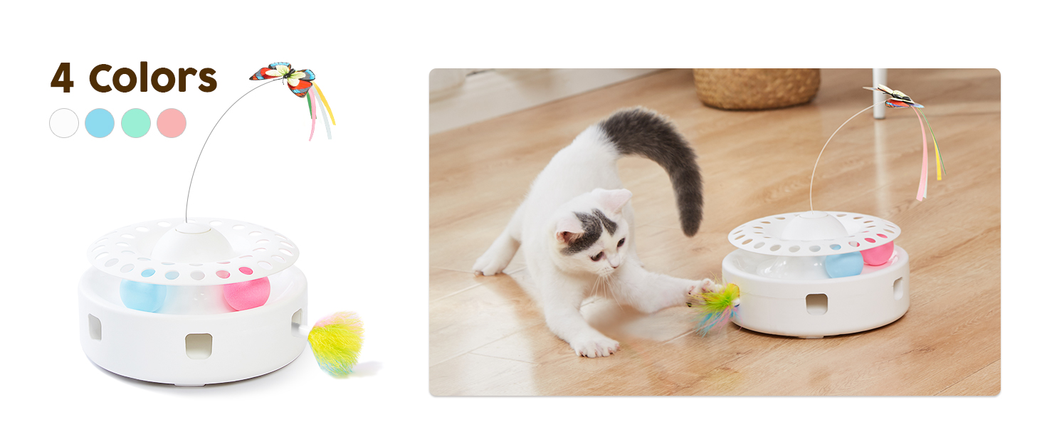 Automatic Multifunctional Cat Interactive Toy Butterfly Feather Rolling Ball Dual Power USB Charging Pet Play Toy