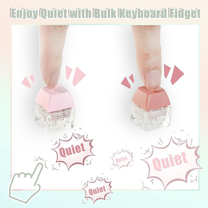 ASMR Fidget Keyboard Switch With Mechanical Click Sound Interactive Light-Up Keycap Plastic Keychain Fidget Keychains