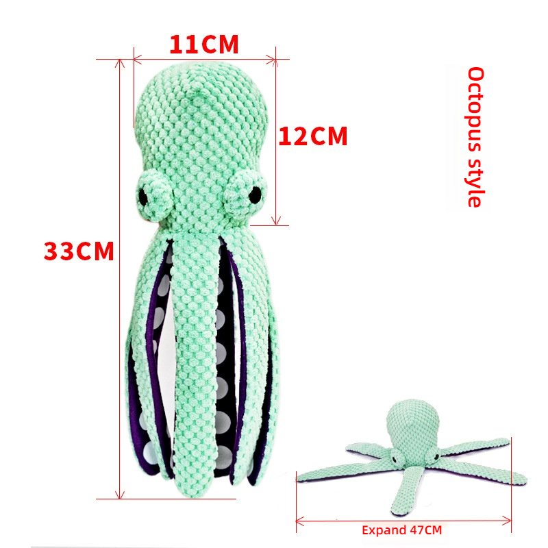Cute Classic Novelty Cartoon Octopus Plush Chew Toy Tug Tentacles Eco-Friendly Durable Interactive Play Dental Cleaning Boredom
