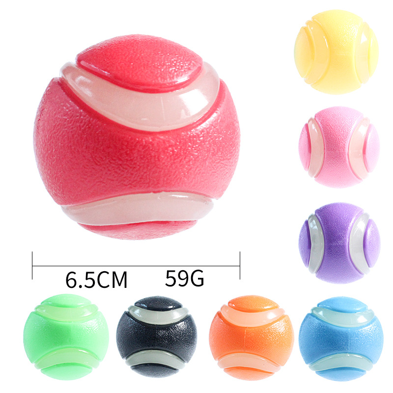 Durable TPR Dog Toy Ball Chew Proof &amp; Squeaky Light Glow Dark Interactive Training Fetch Stylish Night Playing Fetch Toy