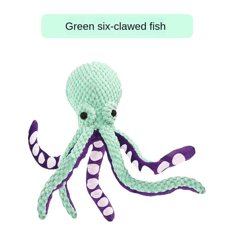 Eco-Friendly Luxury Classic Cartoon Lifelike Octopus Dog Toys Large Squeaky Plush for Small Medium Large Dogs Training Reward