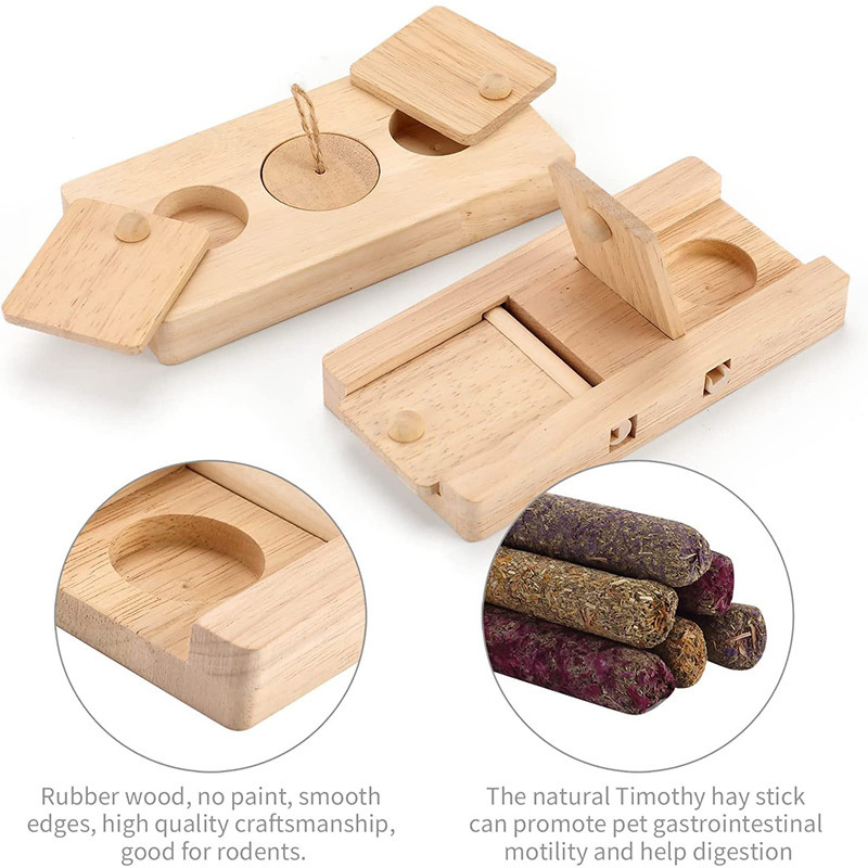 Wooden Rodent Small Pet Interactive Hide Puzzle Toy