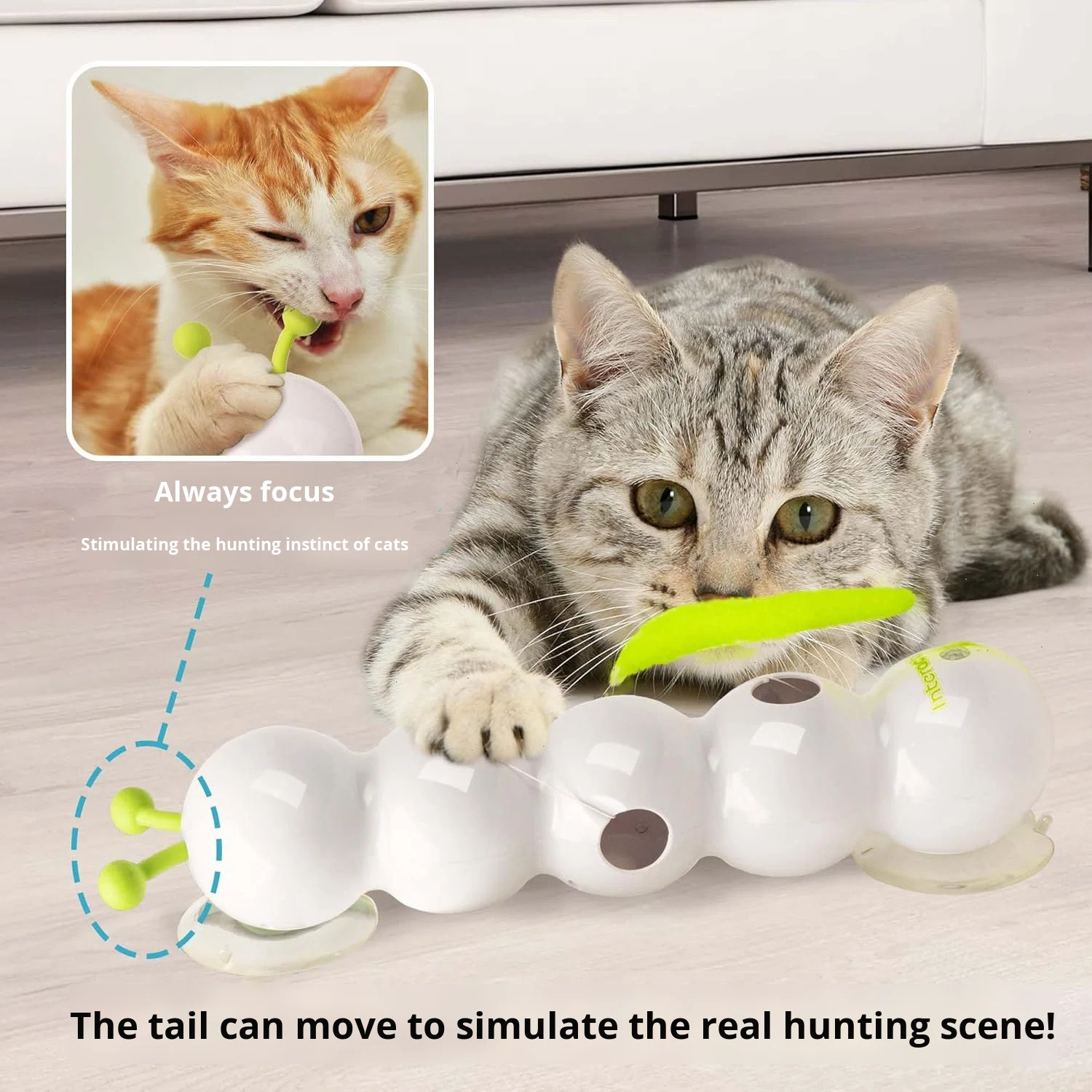 Hakuna Matata Factory Price Modern Eco-friendly Plastic Feather Interactive Exercise Cat Toy Smart Motion Activated Whack Hole