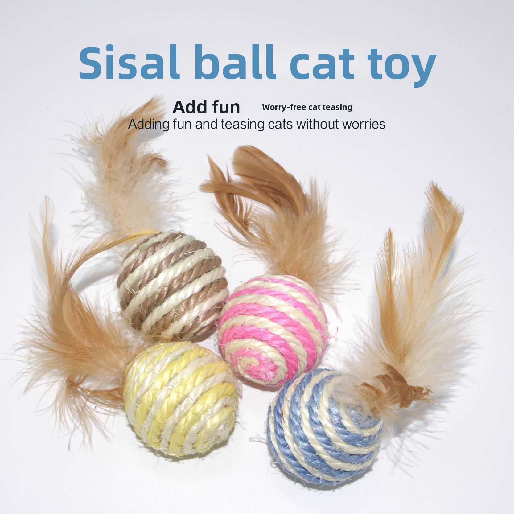 Sisal Ball Cat Toy Woven Chew-Resistant Boredom-Busting Interactive Scratching Pet Supply Model 6119 Guangdong