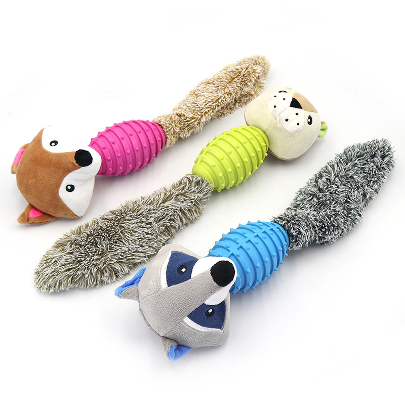 Factory Wholesale Interactive Squeaky Dog Toys Cartoon Shaped Plush Chew-resistant Pet Toys
