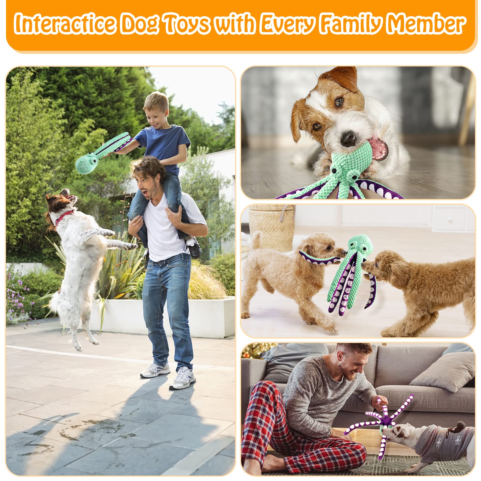 2025 New Factory Wholesale Octopus Plush Dog Toys Squeaky Dog Toys Training and Rewards Gifts Sound Toys