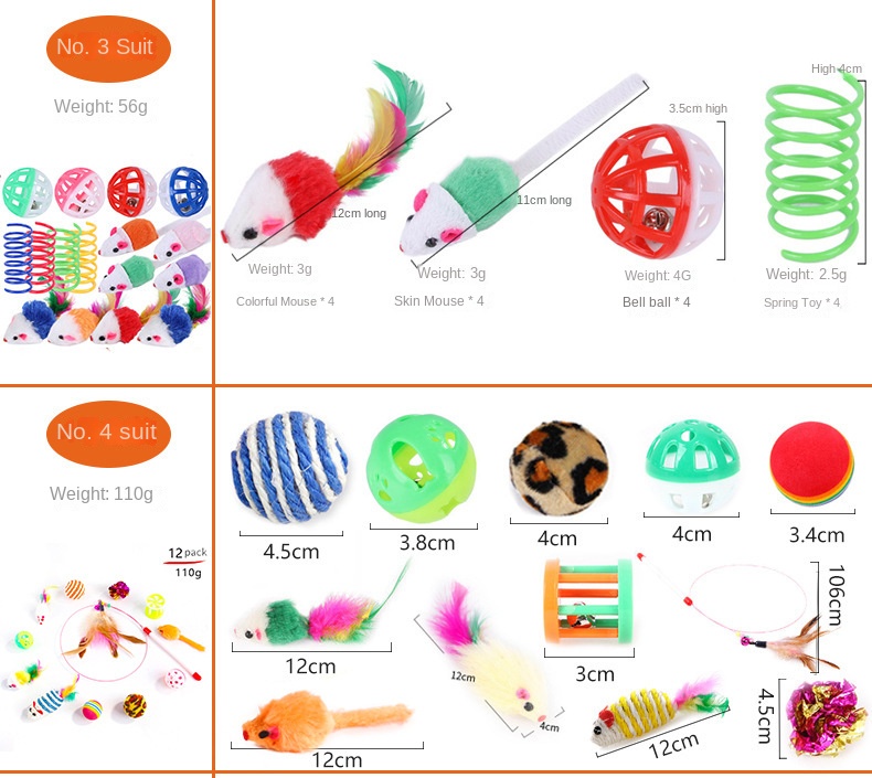 Wholesale Pet Supplies Multi Combination Interactive Toys cat Accessories Pet cat Toys