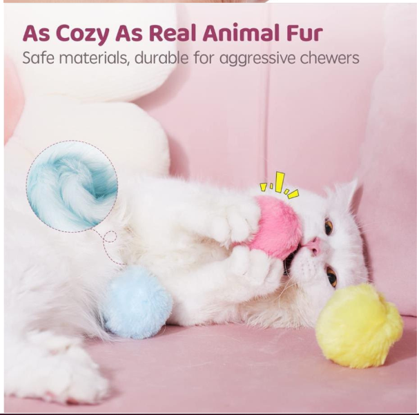 Squeaky Satin Funny Ball Cat Toy Simulates Real Animal Sounds Self-Entertainment Catnip Kitten Teaser Pet Toy