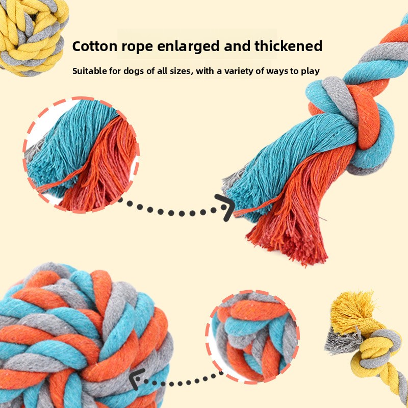 Cotton Durable Puppy Teething Rope Chew Toys for Aggressive Chewers Interactive Tug of War