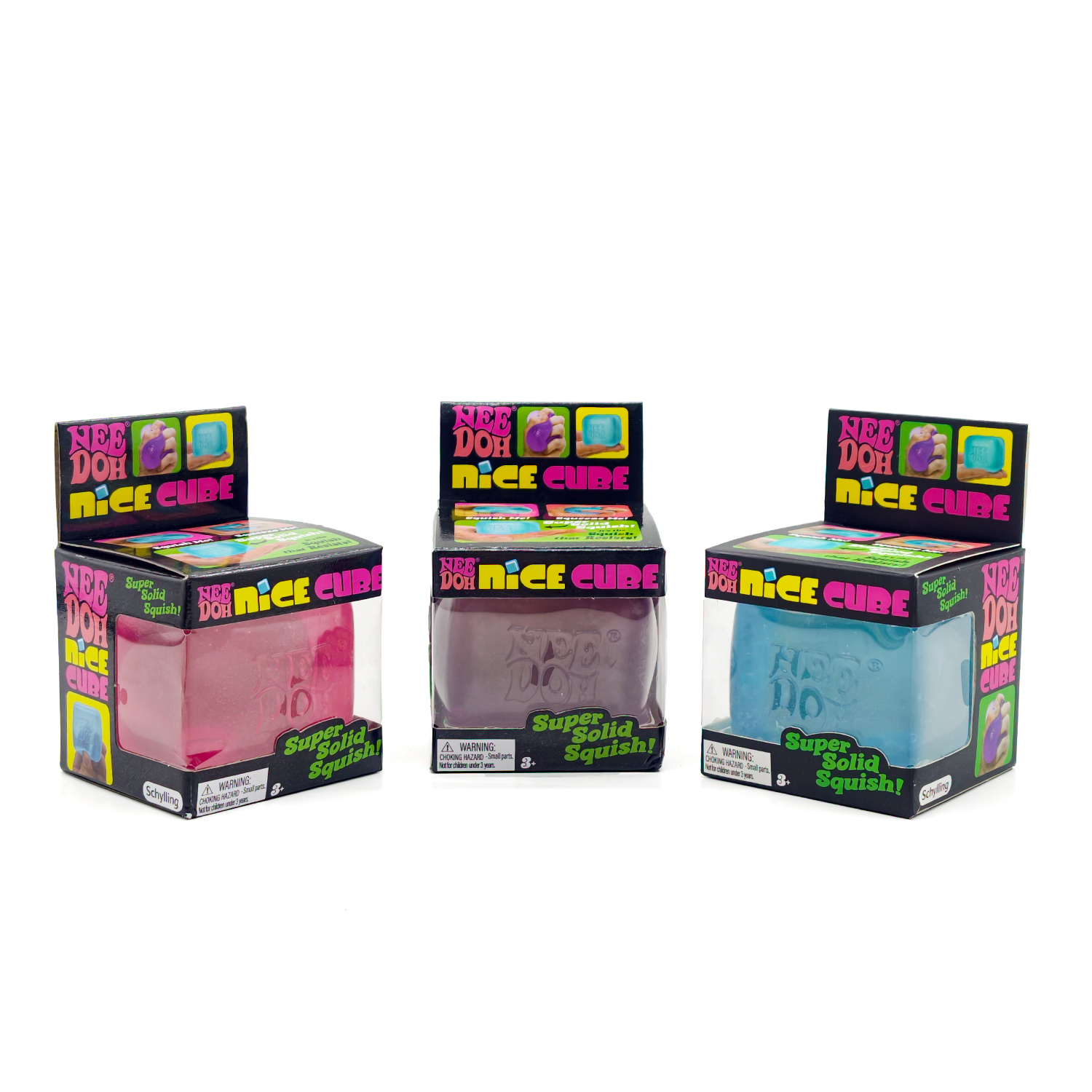 Schylling NeeDoh Nice Cube Sensory Squeeze With Super Solid Squish For Stress Relief 2.25" Cube Stress Promotional Toys