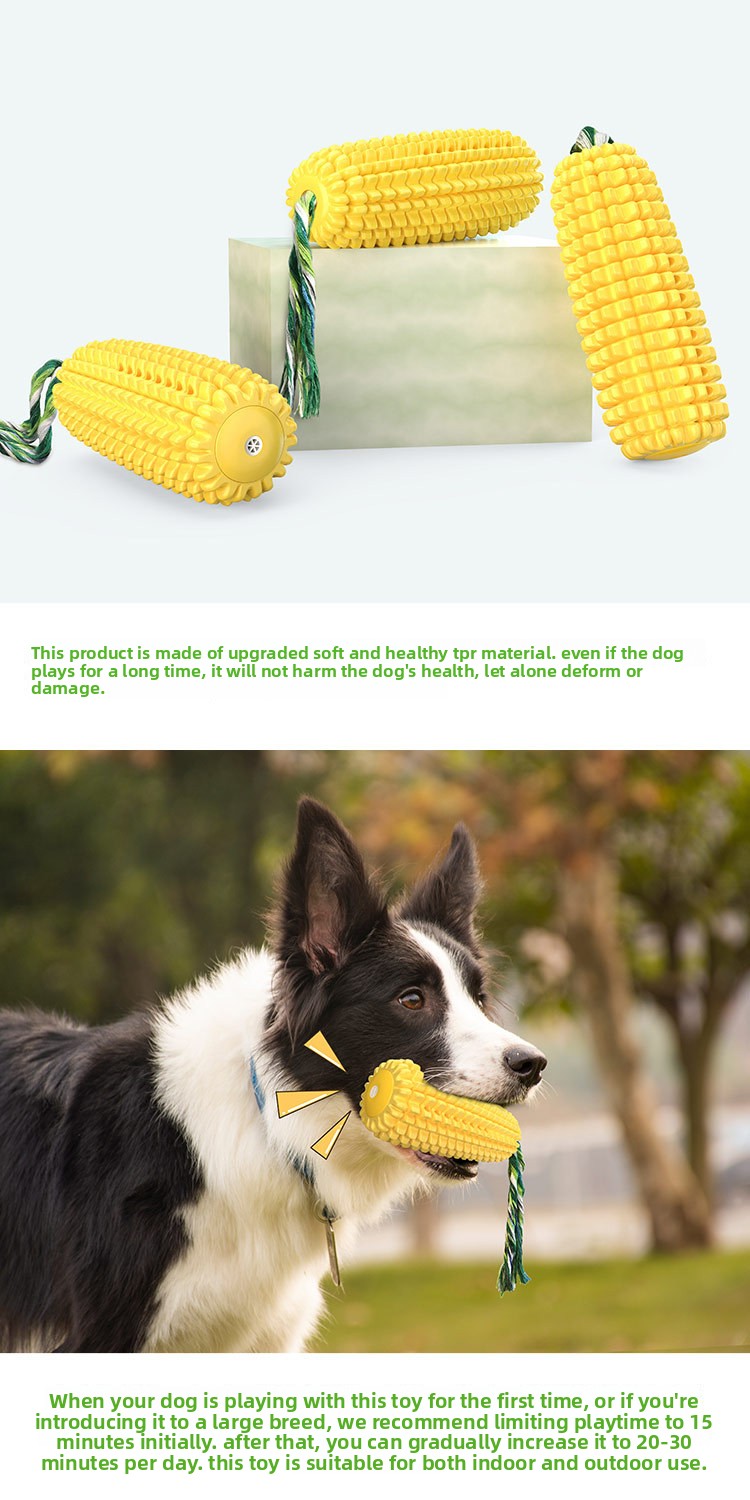 Pet Supplies TPR Sounding Corn Dog Chew Stick Bite-Resistant Toy for Bestseller