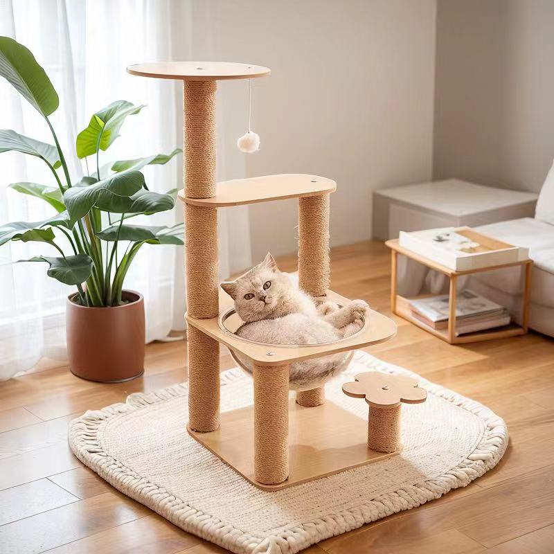 Cat Climbing Frame Space Capsule House Cat Scratching Post Indoor Space-Saving Cat Toy