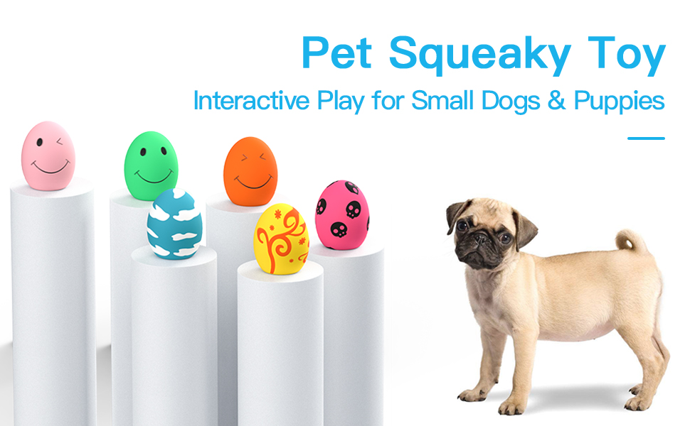 New Dog Puppy Rubber Sound Squeaky Latex Bouncy Squeaker Interactive Fetch Play Pet Egg Balls Pet Toy