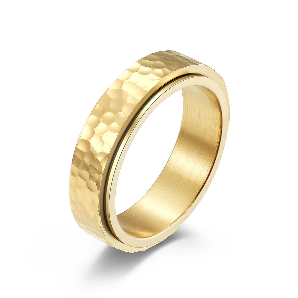 Hot Selling Stainless Steel Spinning Anxiety Fidget Ring Wholesale Anti Stress Rotate Finger Band Custom Logo Waterproof Jewelry