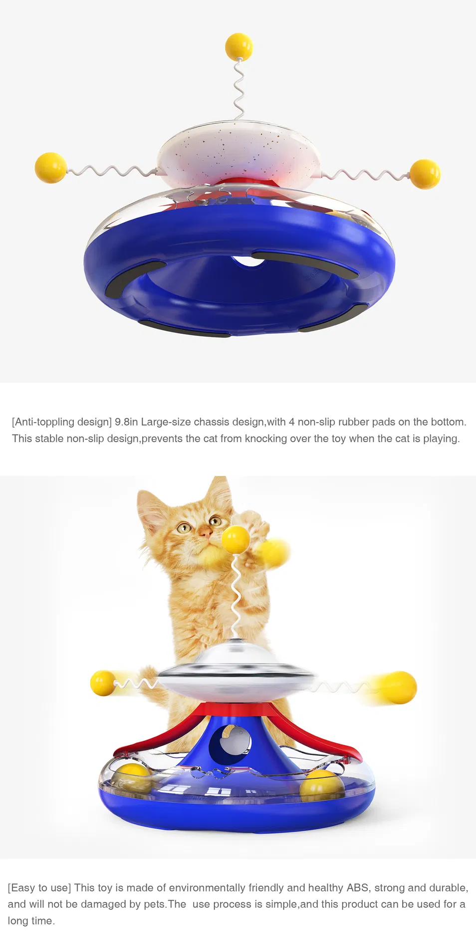 Interactive Cat Toys Self-Playing Cat Toys Feather Teaser Wand Multi-Sensory Cat Toys