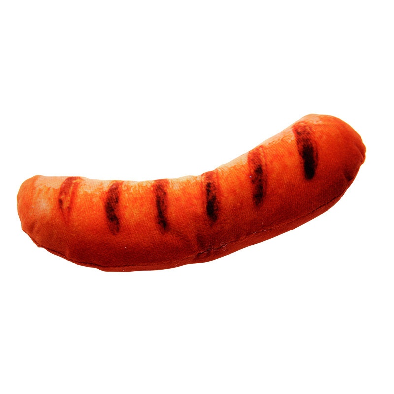 Best Selling Simulation Interactive Chew Pet Dog Toys Super Soft Plush Vegetables Bread Meat Filling PP Cotton Squeak Pet Toys